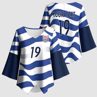 Custom World Football 2026 USA Kimono Sleeve Blouse Stars Stripes Football Supporter