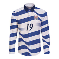 Custom World Football 2026 USA Long Sleeve Button Shirt Stars Stripes Football Supporter