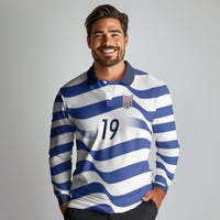 Custom World Football 2026 USA Long Sleeve Polo Shirt Stars Stripes Football Supporter