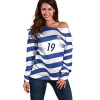 Custom World Football 2026 USA Off Shoulder Sweater Stars Stripes Football Supporter