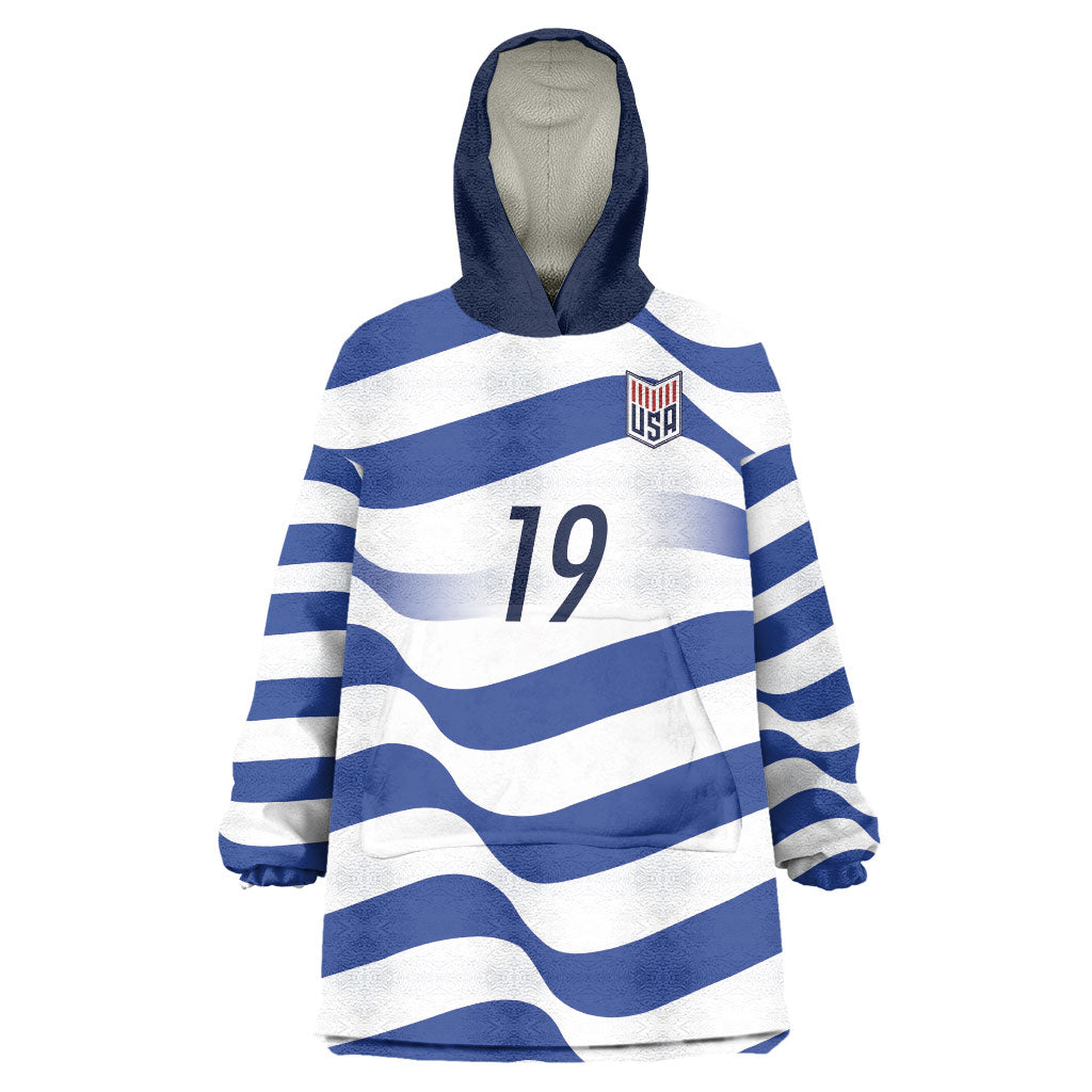 Custom World Football 2026 USA Wearable Blanket Hoodie Stars Stripes Football Supporter