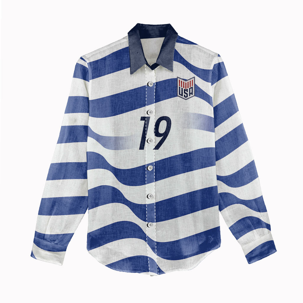 Custom World Football 2026 USA Women Casual Shirt Stars Stripes Football Supporter