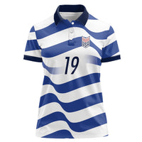 Custom World Football 2026 USA Women Polo Shirt Stars Stripes Football Supporter