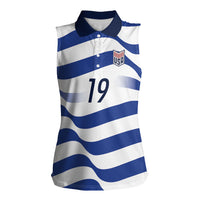Custom World Football 2026 USA Women Sleeveless Polo Shirt Stars Stripes Football Supporter
