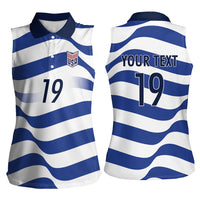 Custom World Football 2026 USA Women Sleeveless Polo Shirt Stars Stripes Football Supporter