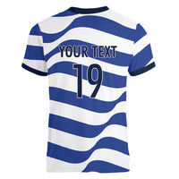 Custom World Football 2026 USA Women V-Neck T-Shirt Stars Stripes Football Supporter