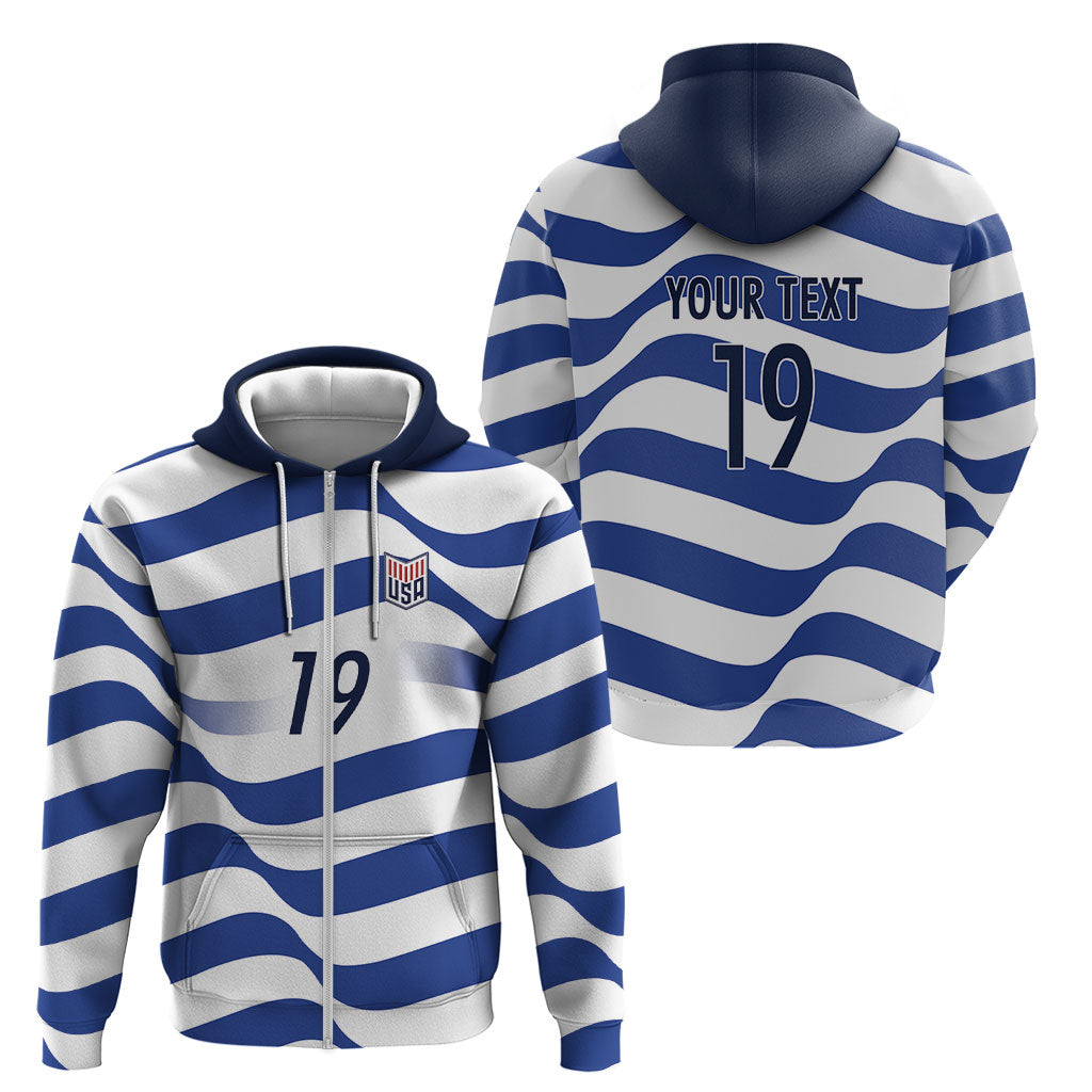 Custom World Football 2026 USA Zip Hoodie Stars Stripes Football Supporter
