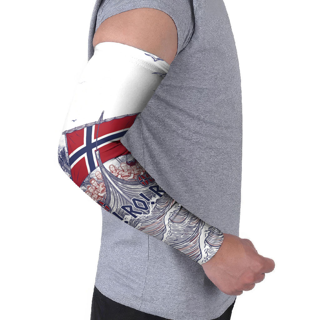 Custom Norway Football Arm Sleeves Ro Ro Ro Viking Glory
