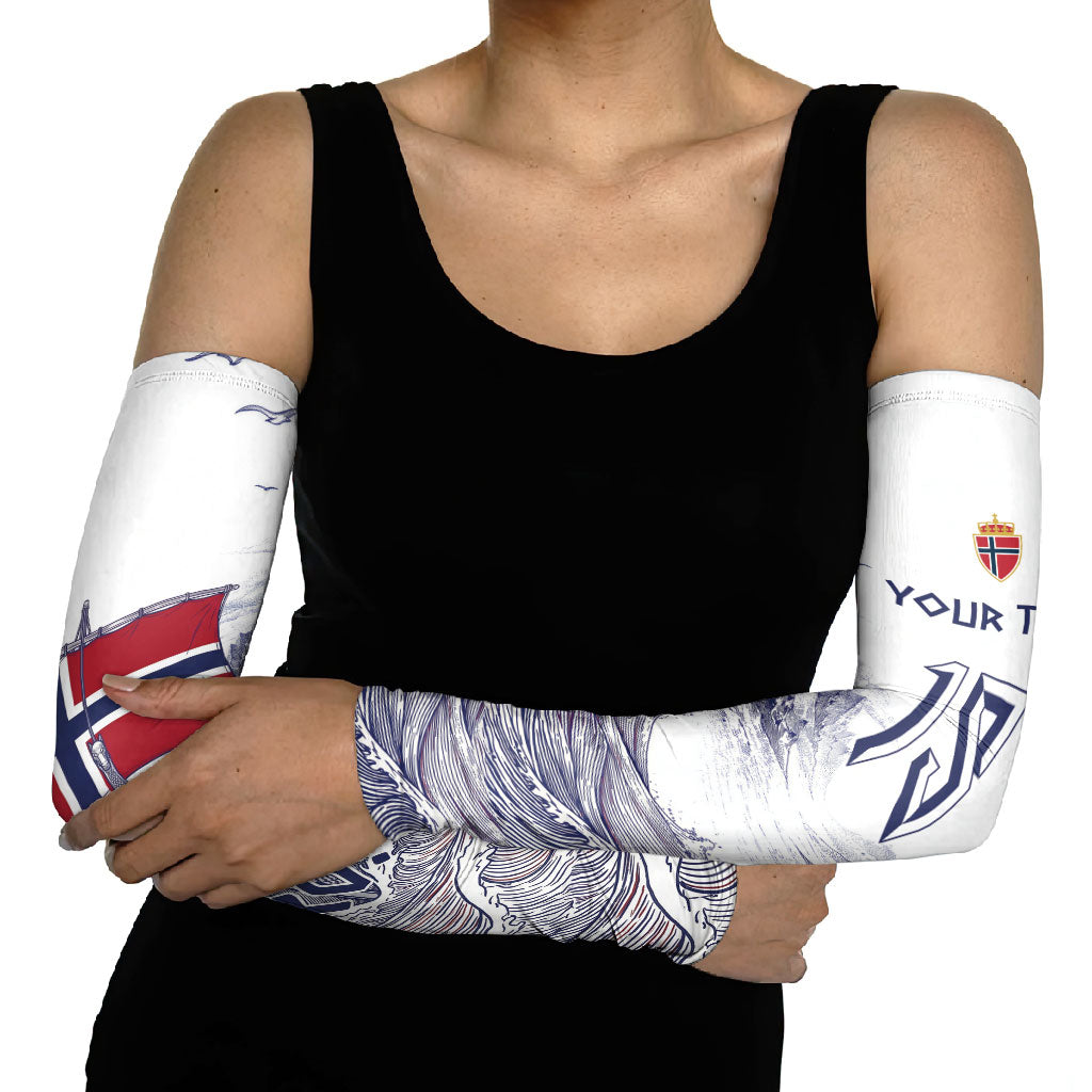 Custom Norway Football Arm Sleeves Ro Ro Ro Viking Glory