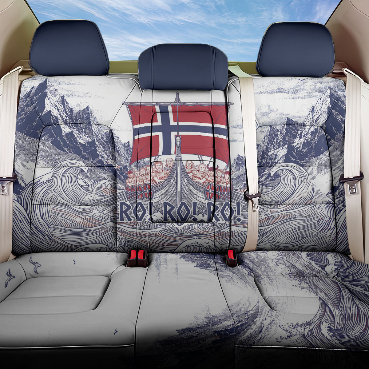 Norway Football Back Car Seat Cover Ro Ro Ro Viking Glory