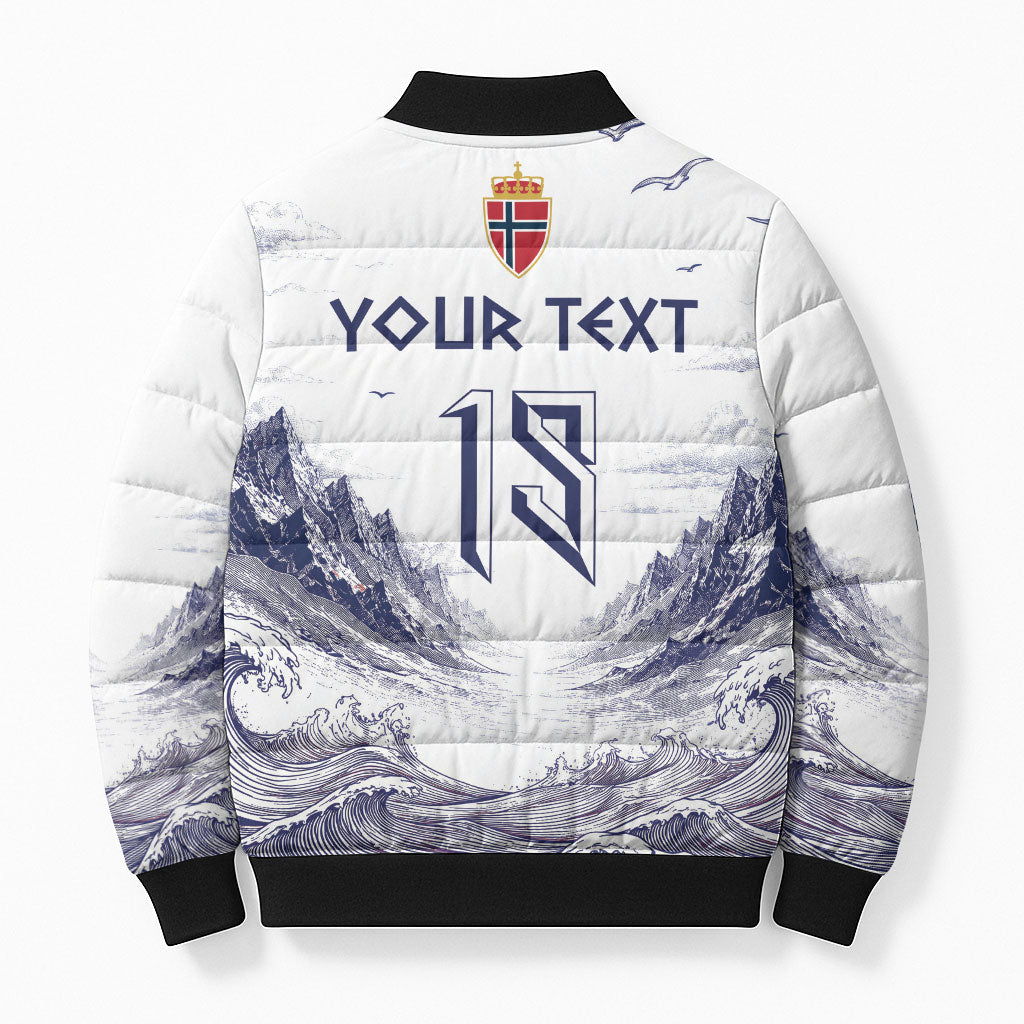 Custom Norway Football Bomber Puffer Jacket Ro Ro Ro Viking Glory
