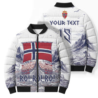 Custom Norway Football Bomber Puffer Jacket Ro Ro Ro Viking Glory