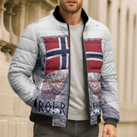 Custom Norway Football Bomber Puffer Jacket Ro Ro Ro Viking Glory