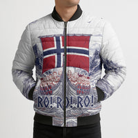 Custom Norway Football Bomber Puffer Jacket Ro Ro Ro Viking Glory