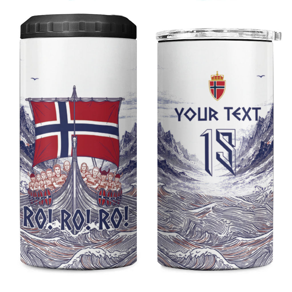 Custom Norway Football 4 in 1 Can Cooler Tumbler Ro Ro Ro Viking Glory