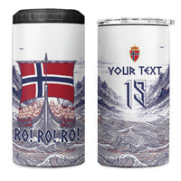 Custom Norway Football 4 in 1 Can Cooler Tumbler Ro Ro Ro Viking Glory