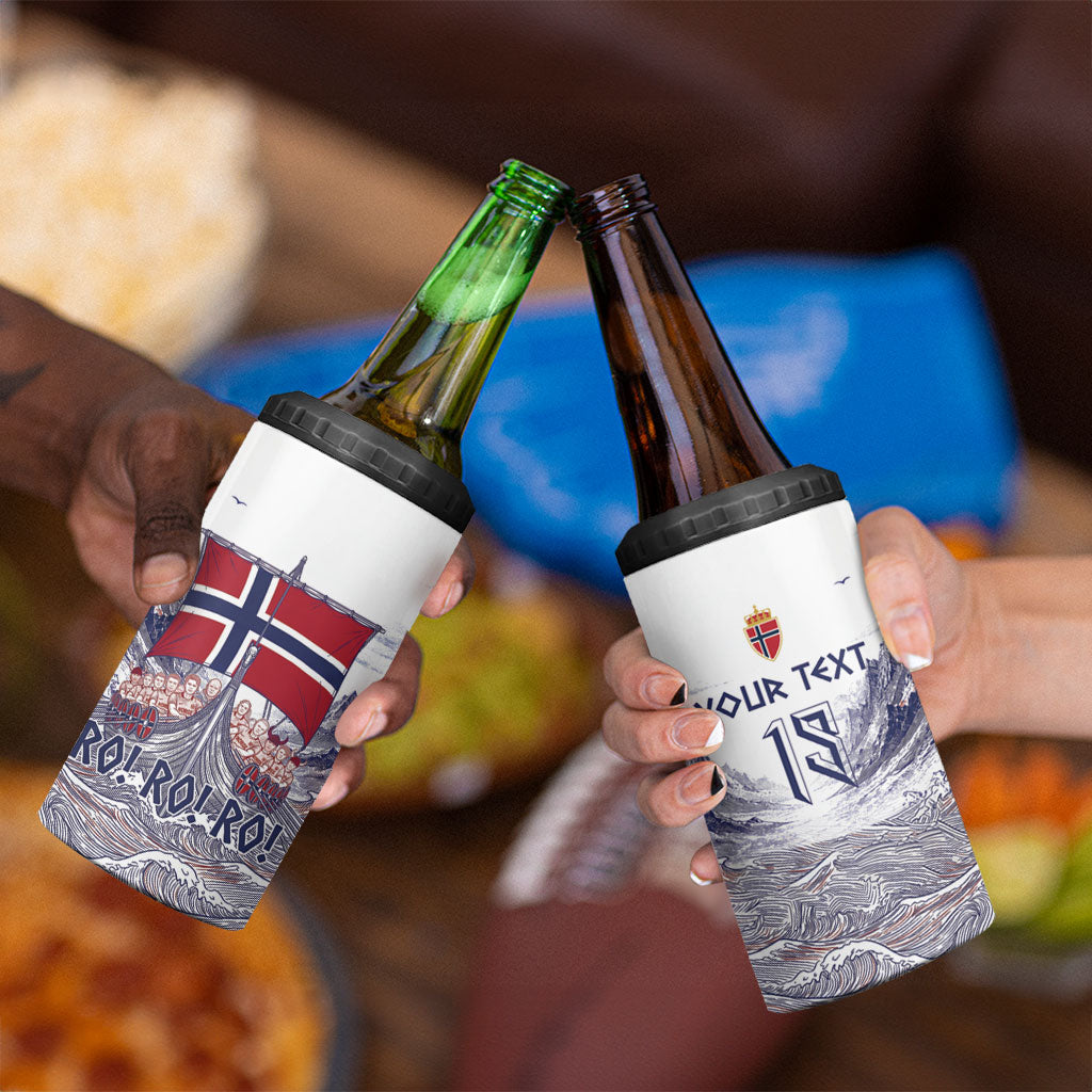 Custom Norway Football 4 in 1 Can Cooler Tumbler Ro Ro Ro Viking Glory