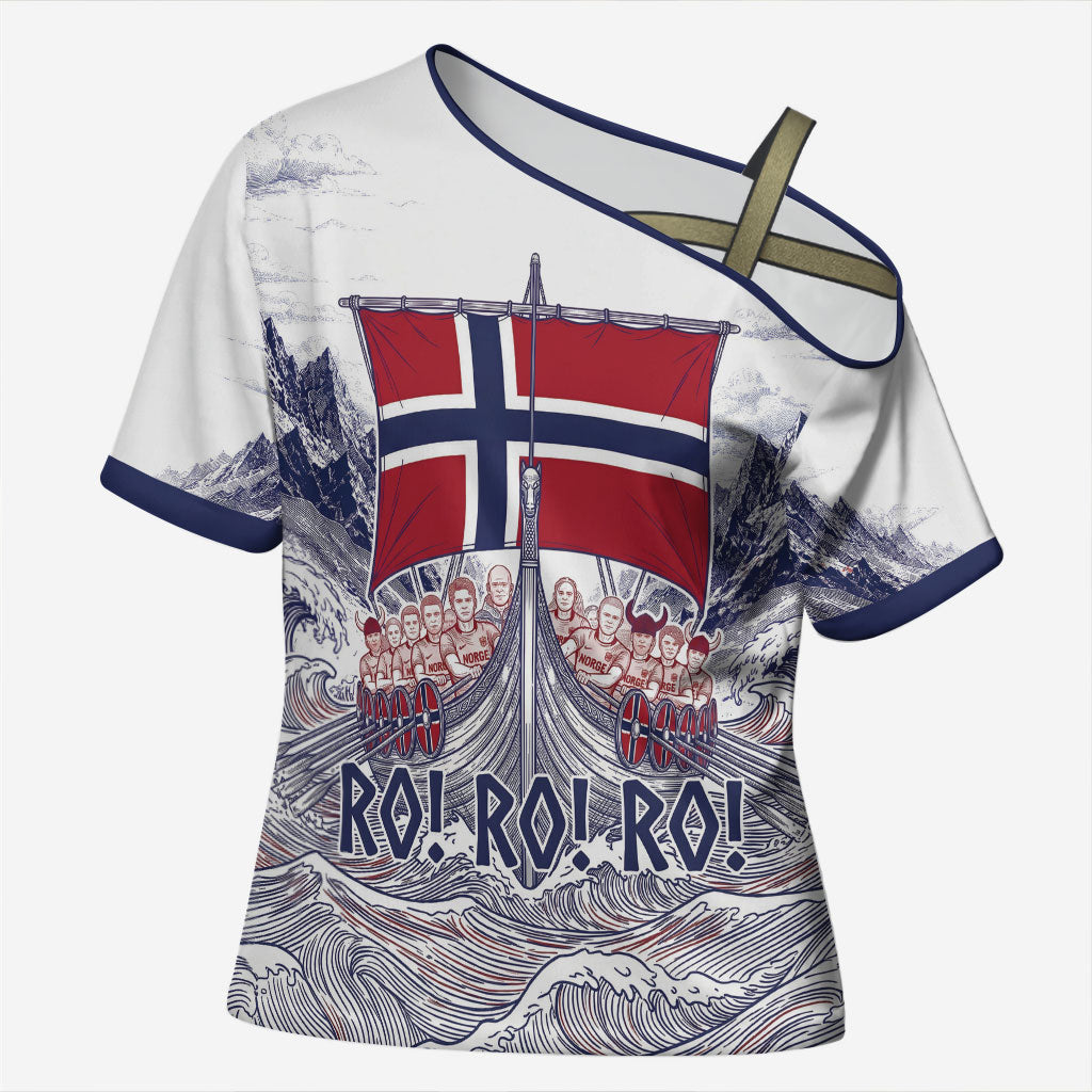 Custom Norway Football Cross Shoulder Shirt Ro Ro Ro Viking Glory