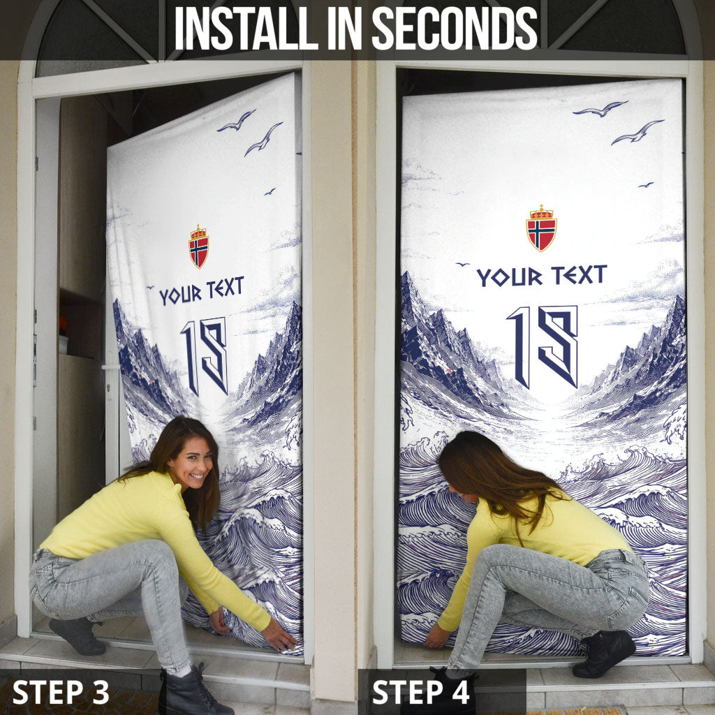 Custom Norway Football Door Cover Ro Ro Ro Viking Glory