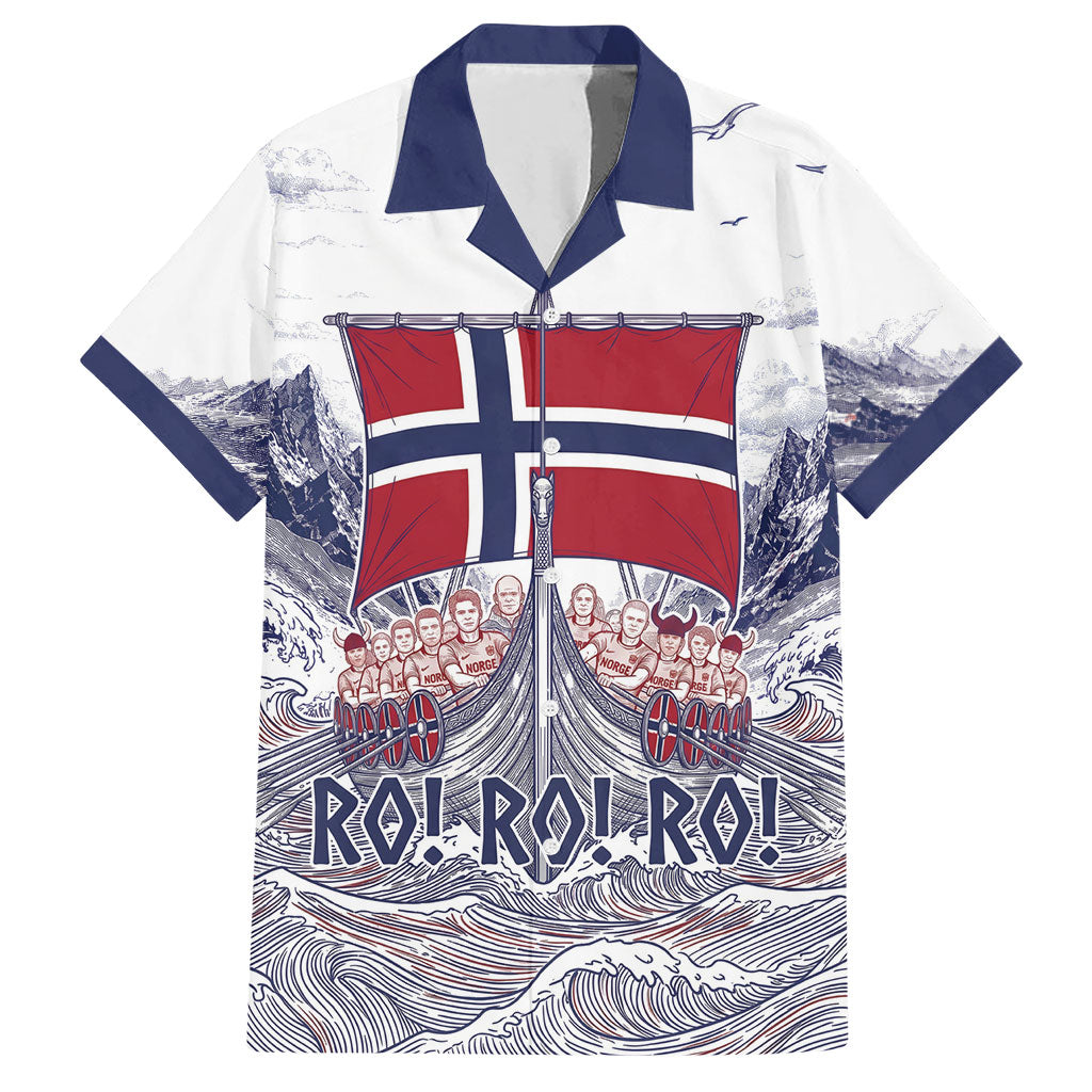 Custom Norway Football Hawaiian Shirt Ro Ro Ro Viking Glory