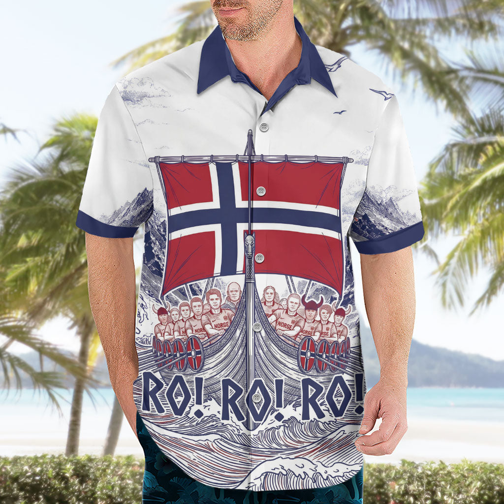 Custom Norway Football Hawaiian Shirt Ro Ro Ro Viking Glory