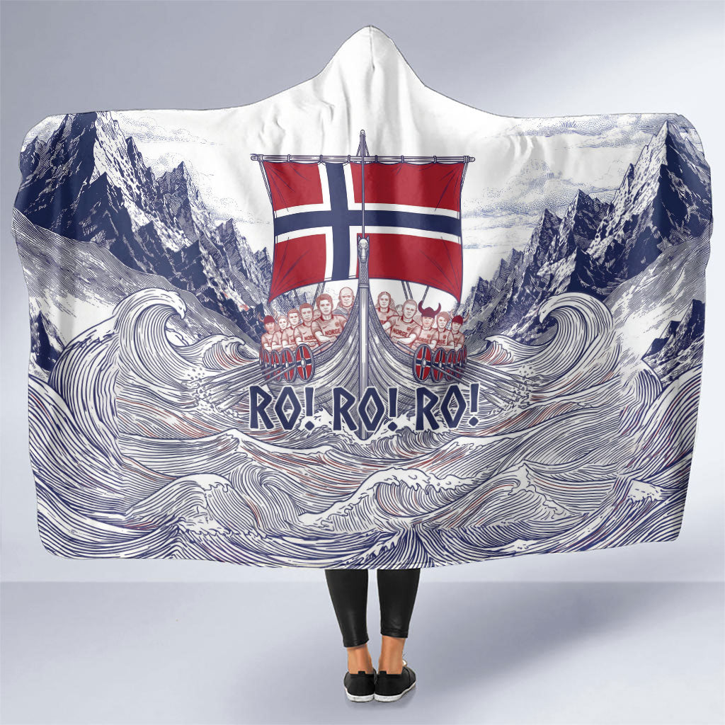 Norway Football Hooded Blanket Ro Ro Ro Viking Glory