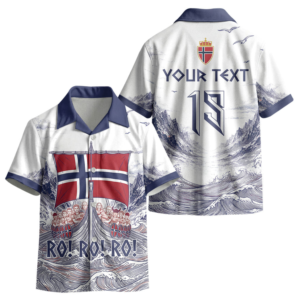 Custom Norway Football Kid Hawaiian Shirt Ro Ro Ro Viking Glory LT19
