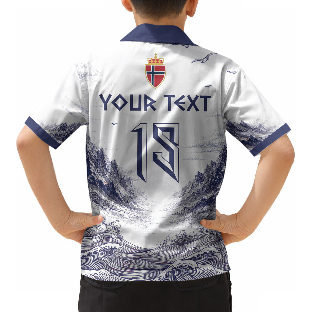 Custom Norway Football Kid Hawaiian Shirt Ro Ro Ro Viking Glory LT19