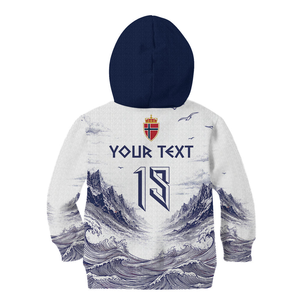 Custom Norway Football Kid Hoodie Ro Ro Ro Viking Glory