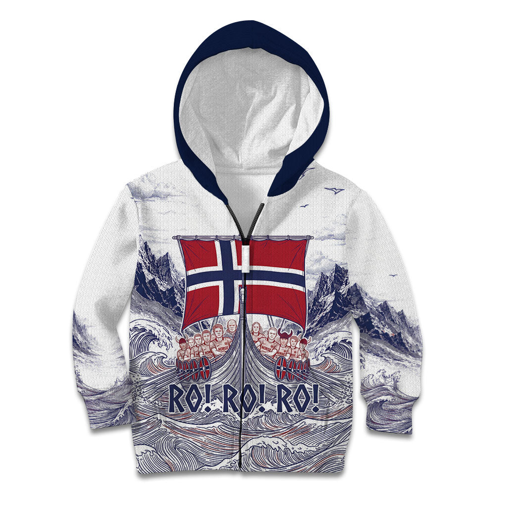 Custom Norway Football Kid Hoodie Ro Ro Ro Viking Glory