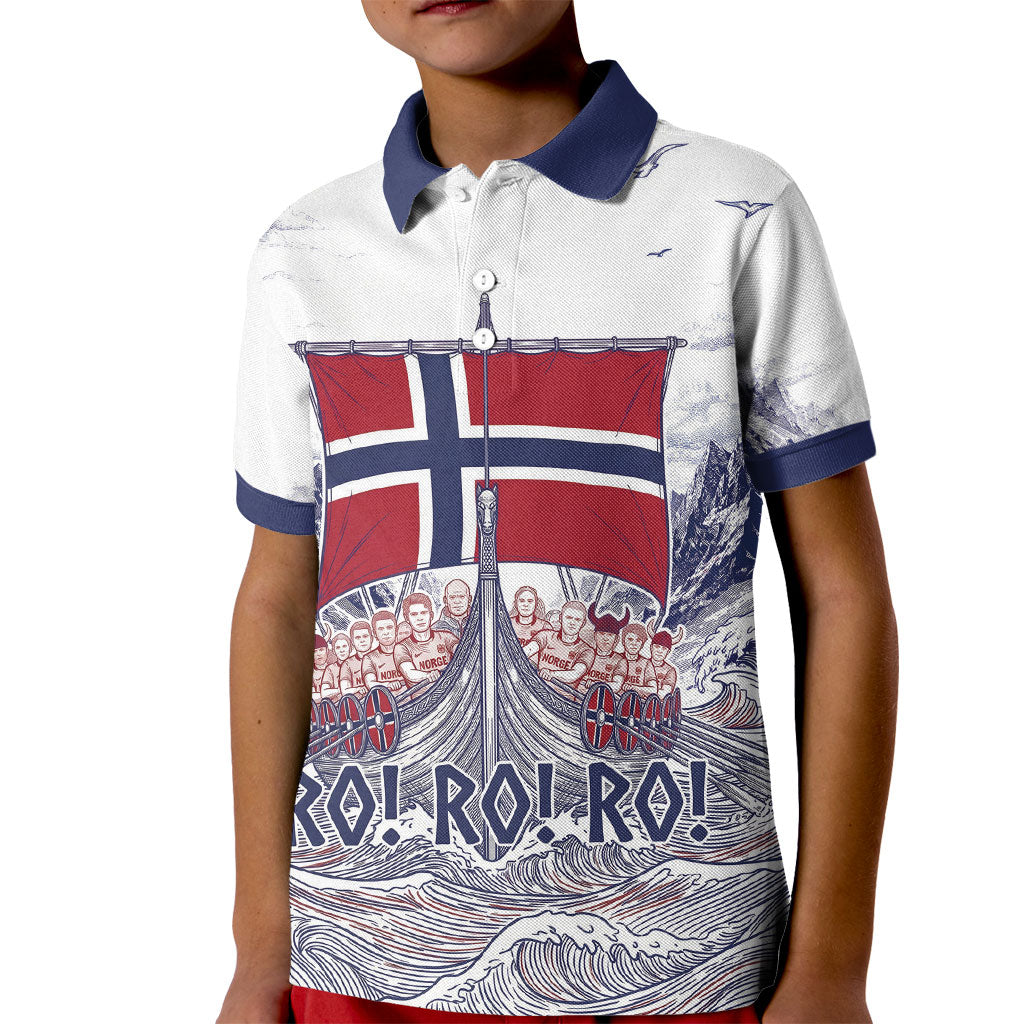Custom Norway Football Kid Polo Shirt Ro Ro Ro Viking Glory