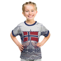 Custom Norway Football Kid T Shirt Ro Ro Ro Viking Glory