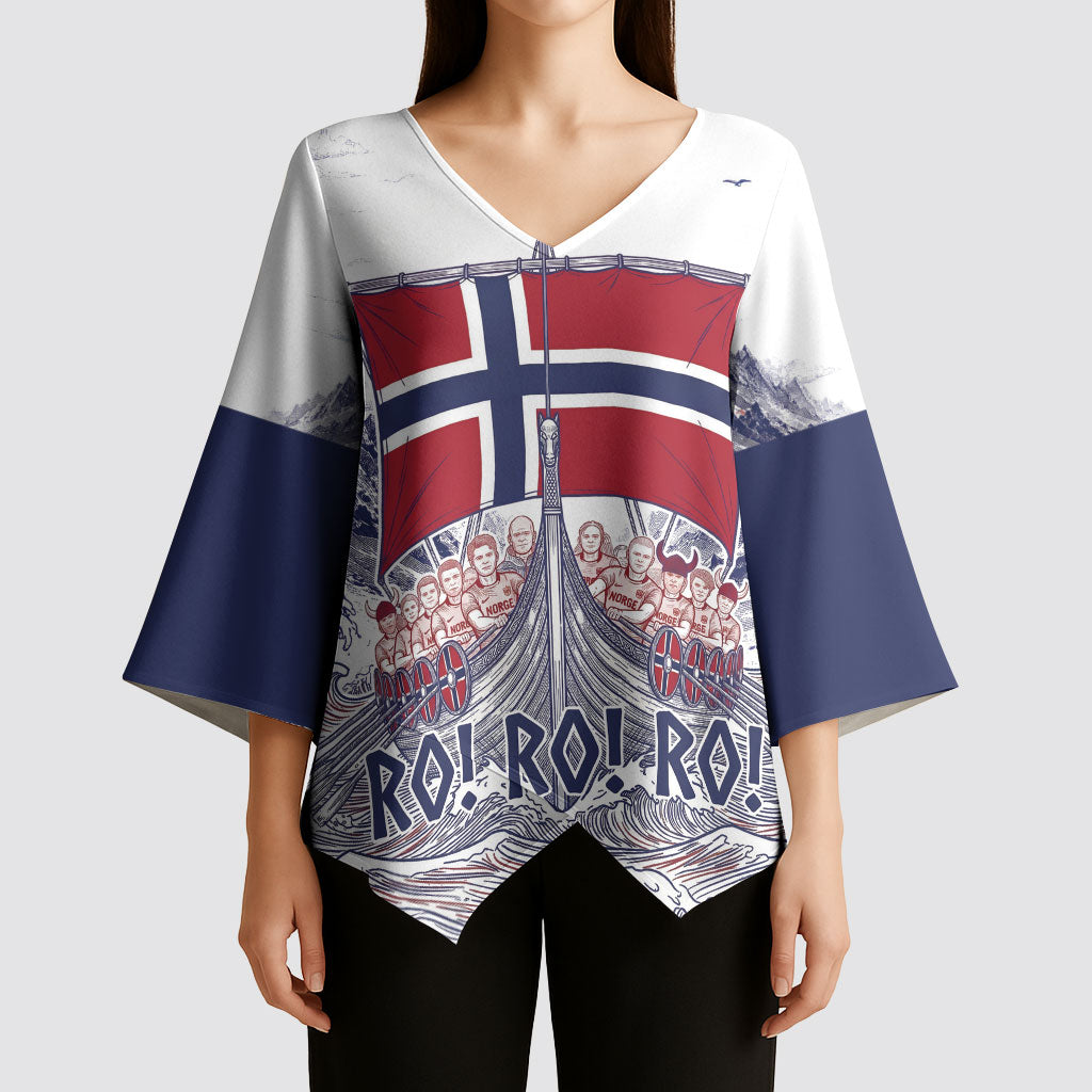 Custom Norway Football Kimono Sleeve Blouse Ro Ro Ro Viking Glory
