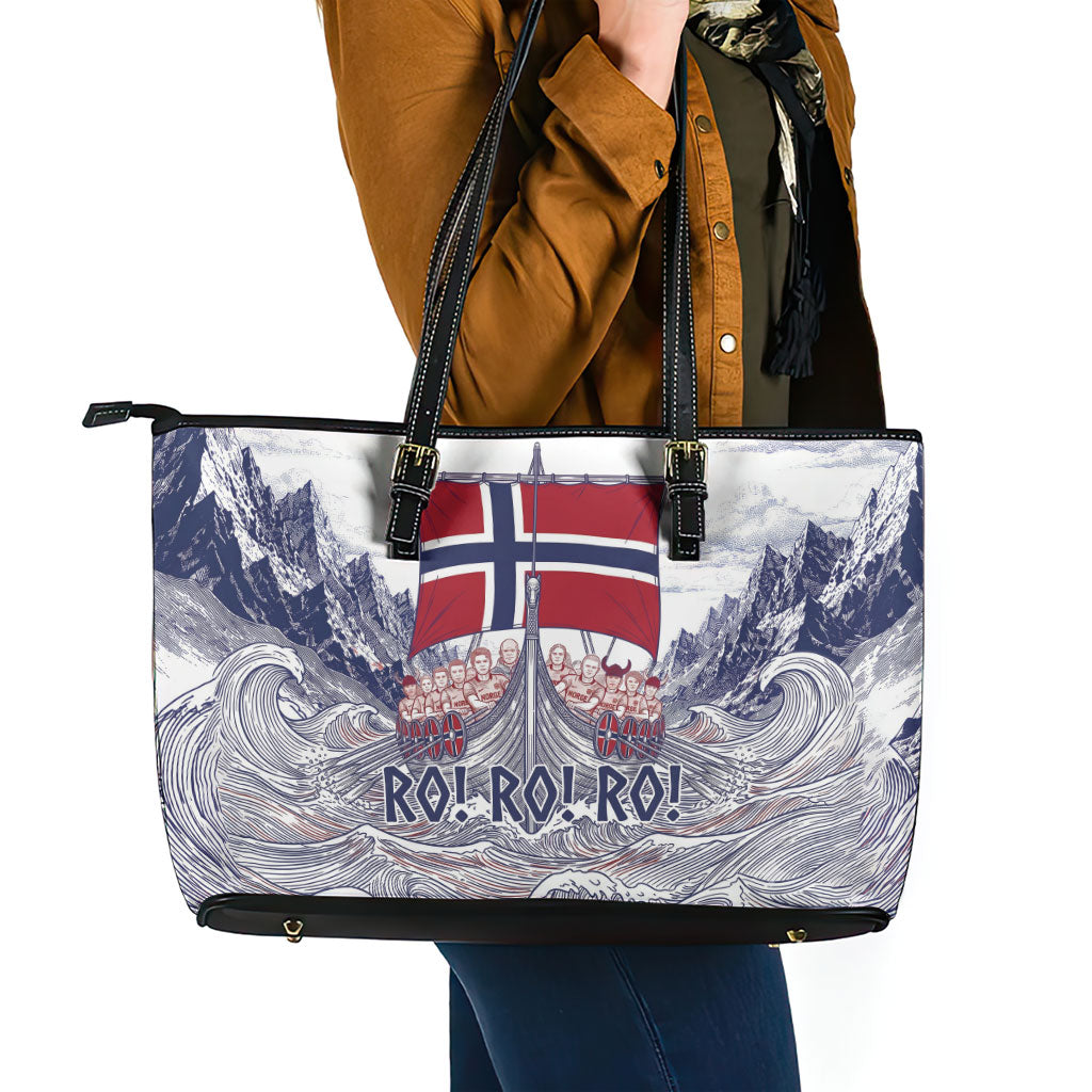 Norway Football Leather Tote Bag Ro Ro Ro Viking Glory