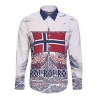 Custom Norway Football Long Sleeve Button Shirt Ro Ro Ro Viking Glory