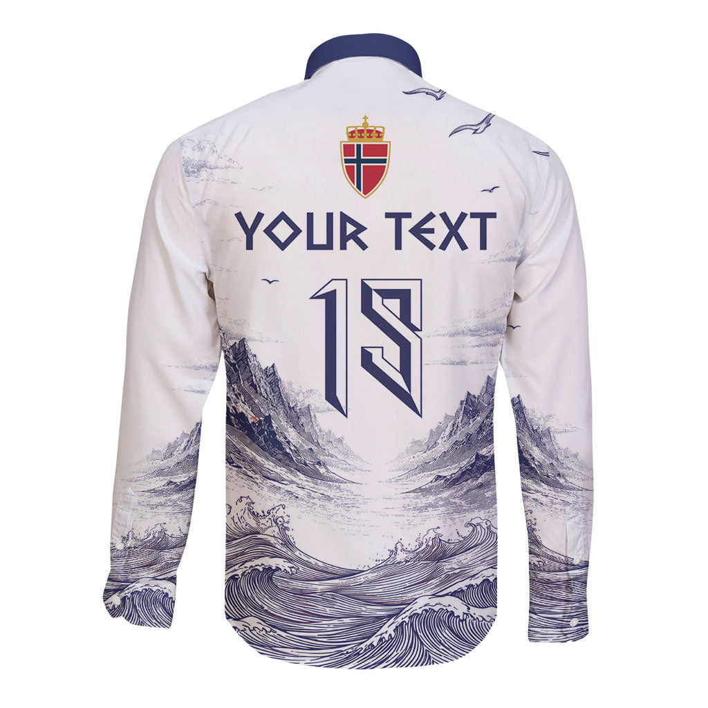 Custom Norway Football Long Sleeve Button Shirt Ro Ro Ro Viking Glory