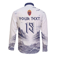 Custom Norway Football Long Sleeve Button Shirt Ro Ro Ro Viking Glory