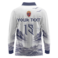 Custom Norway Football Long Sleeve Polo Shirt Ro Ro Ro Viking Glory