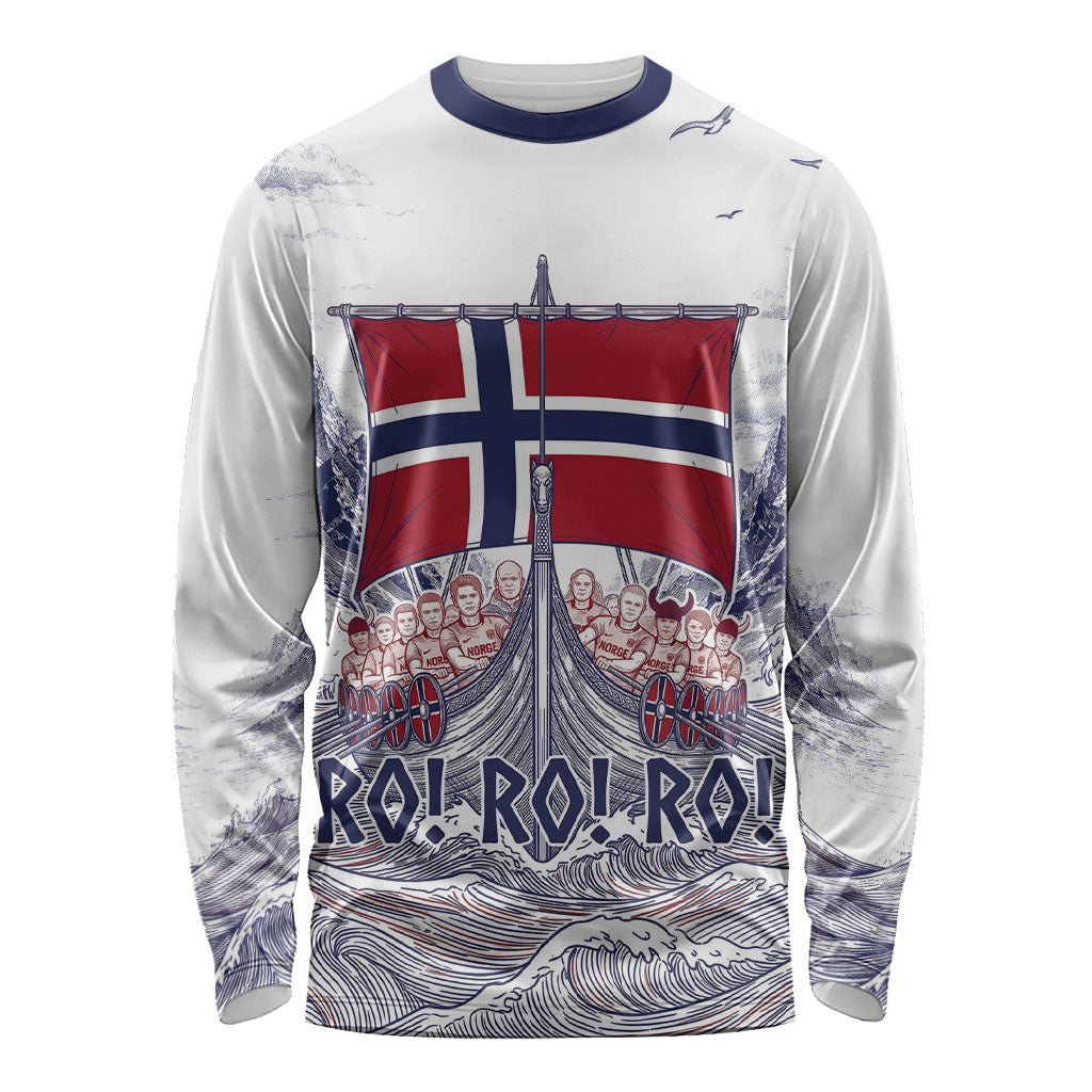 Custom Norway Football Long Sleeve Shirt Ro Ro Ro Viking Glory