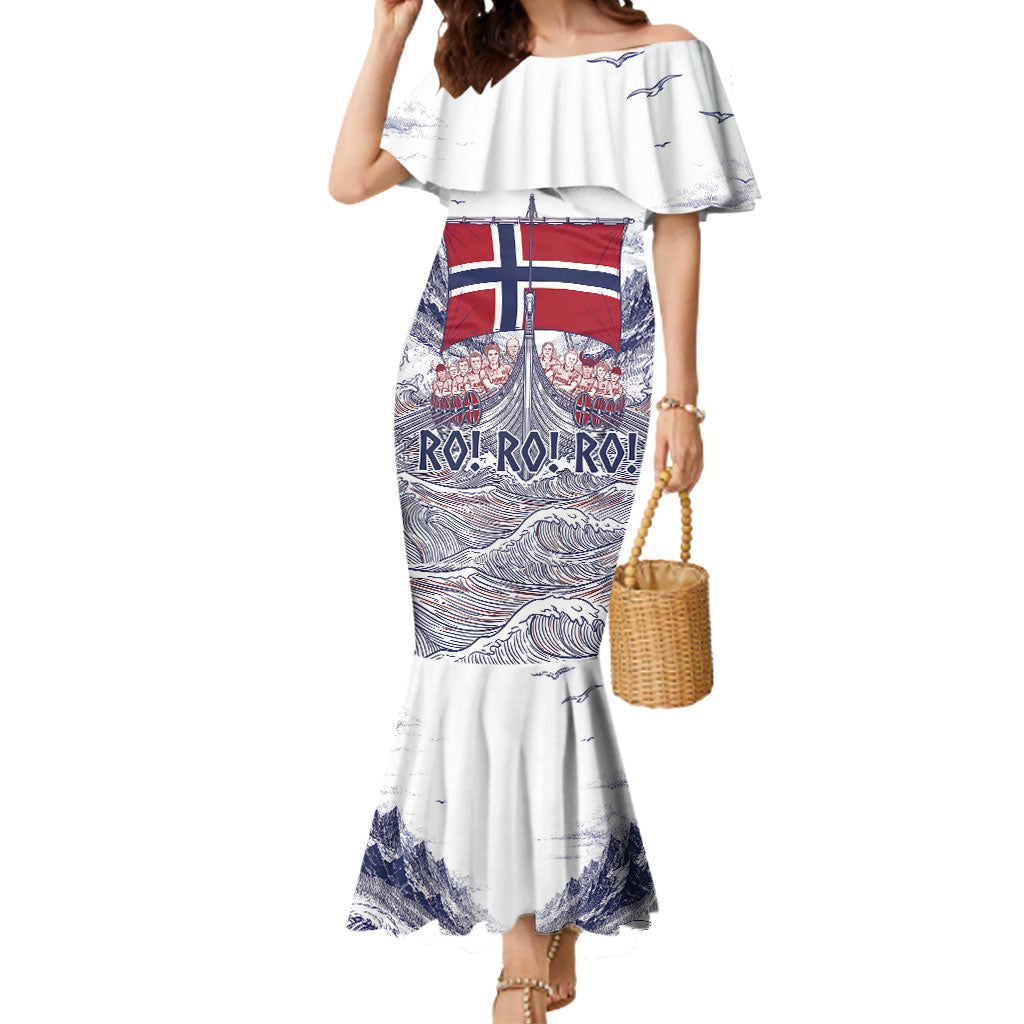 Custom Norway Football Mermaid Dress Ro Ro Ro Viking Glory