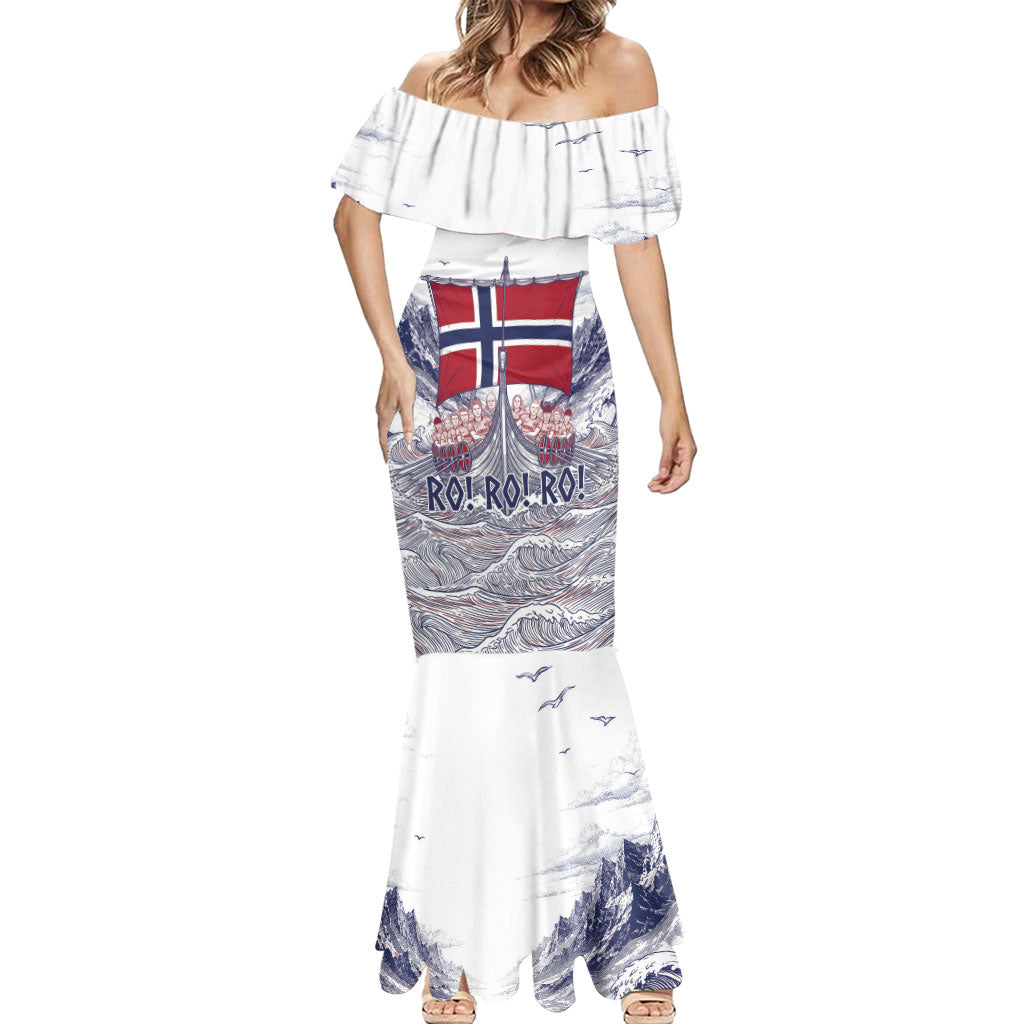 Custom Norway Football Mermaid Dress Ro Ro Ro Viking Glory