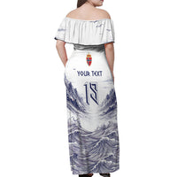 Custom Norway Football Off Shoulder Maxi Dress Ro Ro Ro Viking Glory