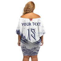 Custom Norway Football Off Shoulder Short Dress Ro Ro Ro Viking Glory