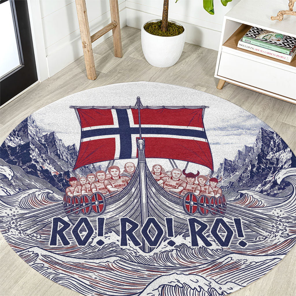 Norway Football Round Carpet Ro Ro Ro Viking Glory