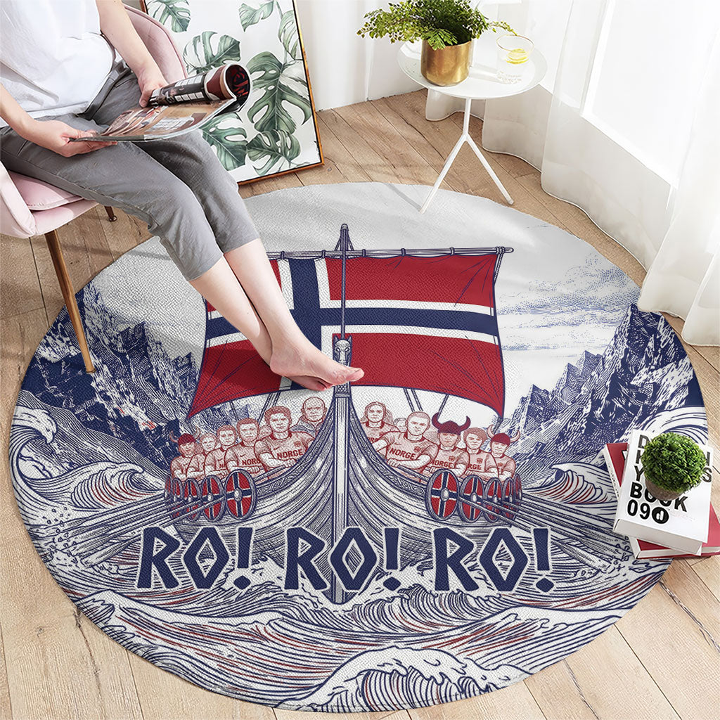 Norway Football Round Carpet Ro Ro Ro Viking Glory