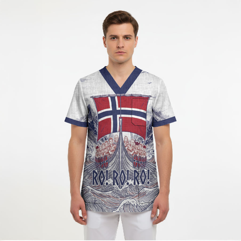 Custom Norway Football Scrub Top Ro Ro Ro Viking Glory
