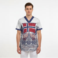 Custom Norway Football Scrub Top Ro Ro Ro Viking Glory