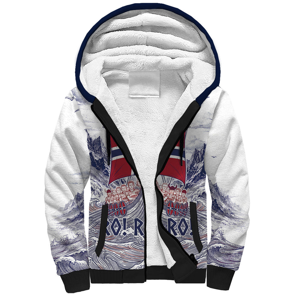 Custom Norway Football Sherpa Hoodie Ro Ro Ro Viking Glory
