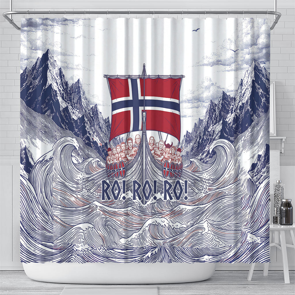 Norway Football Shower Curtain Ro Ro Ro Viking Glory