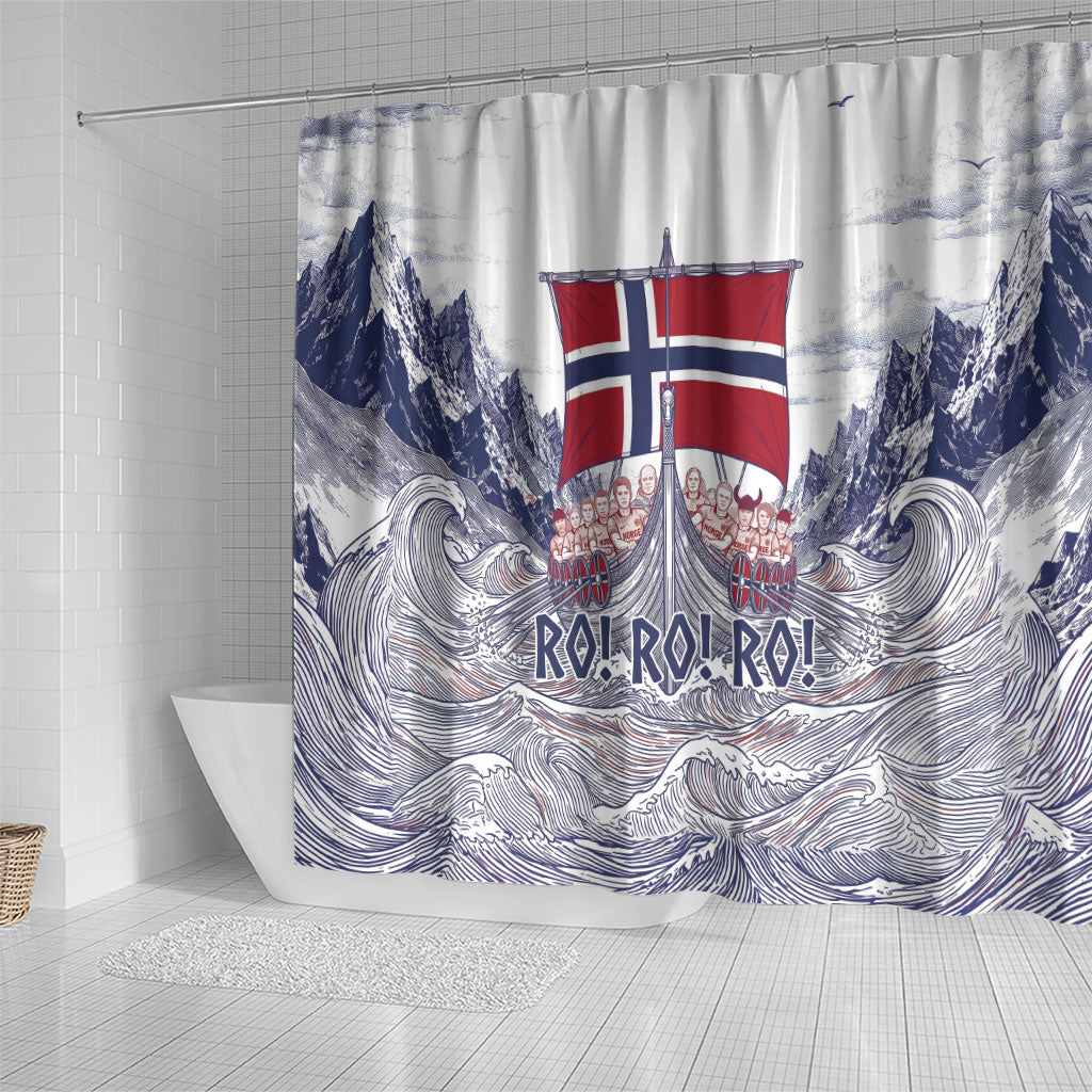 Norway Football Shower Curtain Ro Ro Ro Viking Glory